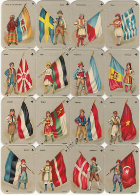 Oblaten  scrap die cut chromo / Oblatenbogen Nr. 1610 Länder - Flaggen 2