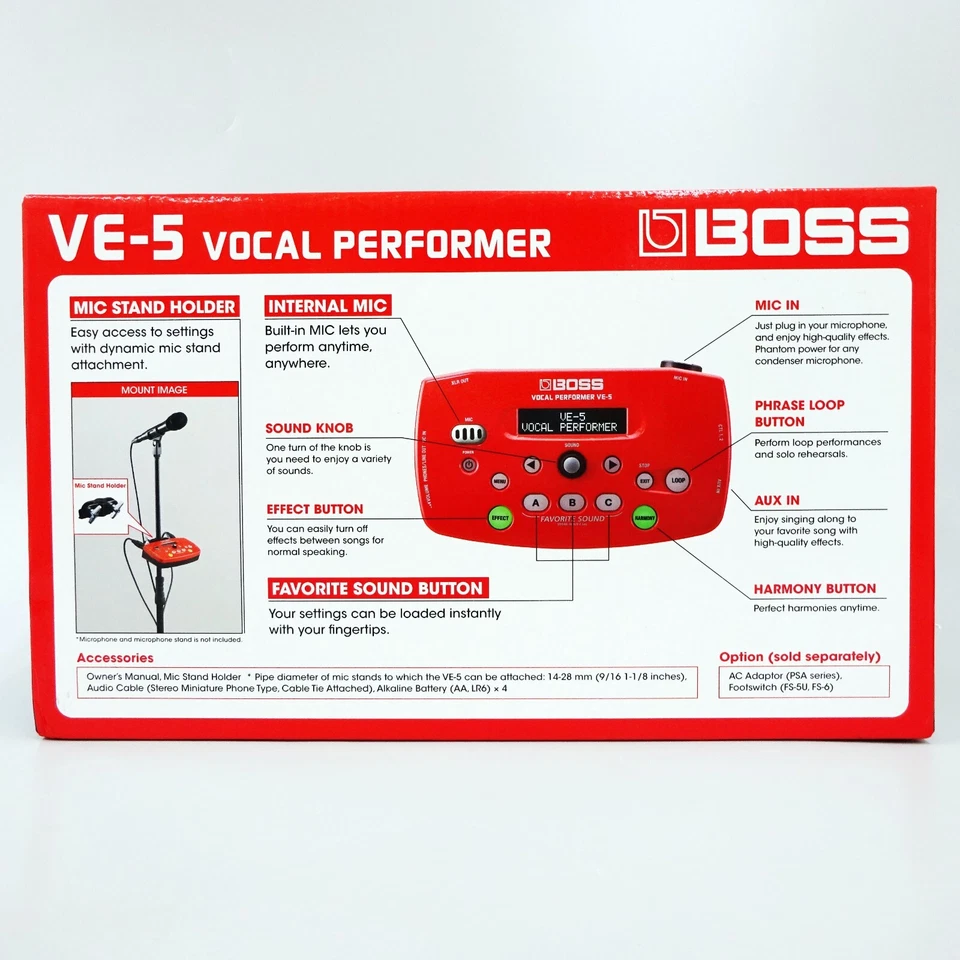 Boss VE-5-RD Vocal Performer Effects Processor Red Japan NEW - Image 3 of 4