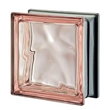 VETROCEMENTO VETROMATTONE ONDULATO ROSA 19X19x8 CM