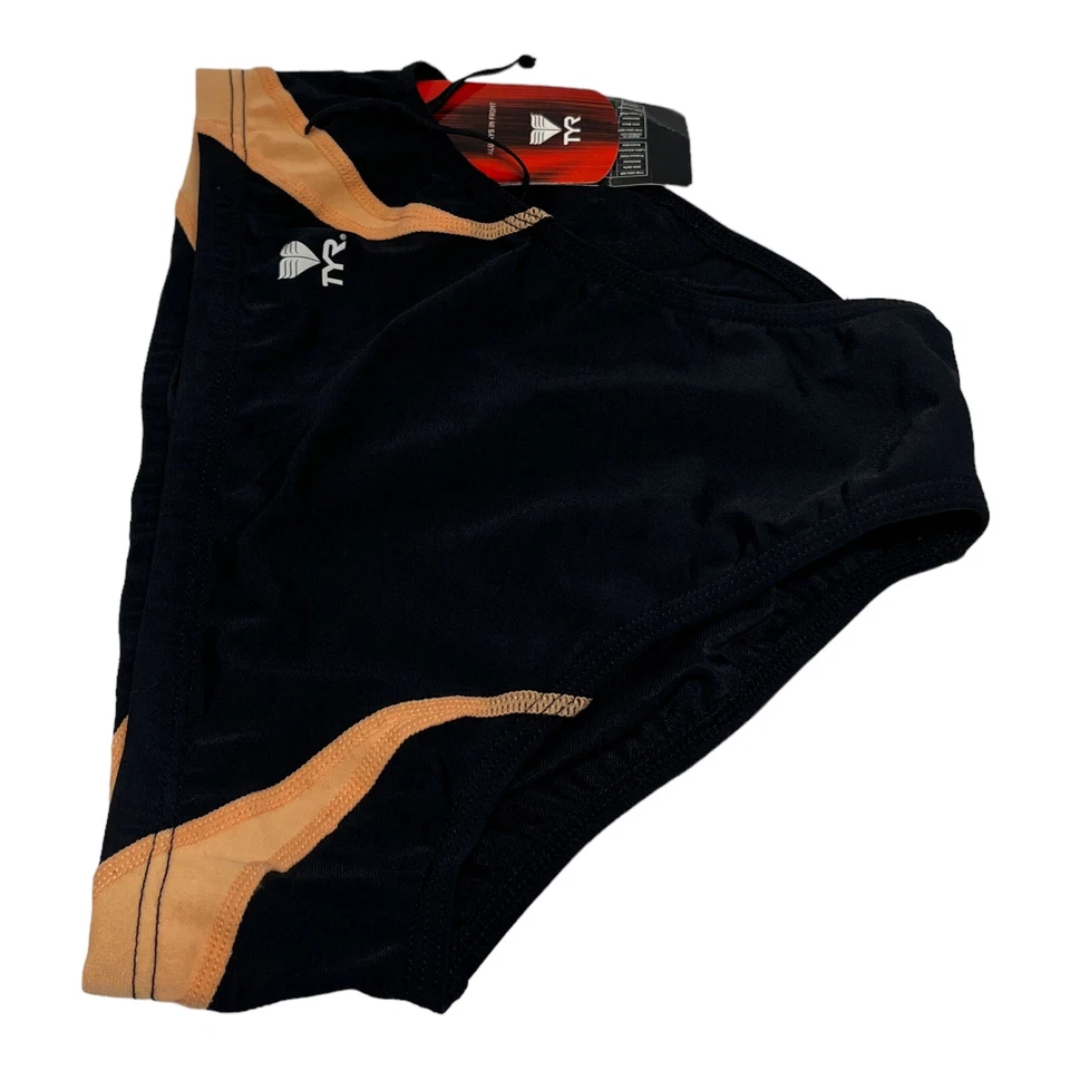 TYR GOLD Splice Swim Brief Racer Swimsuit NWT Made in the USA - 38 NEW TAGS - Image 4 of 4