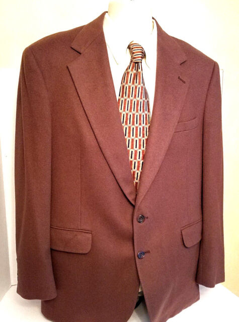 Men's EVAN- PICONE 100% Cashmere Brown Color 2 Button Suit Sports