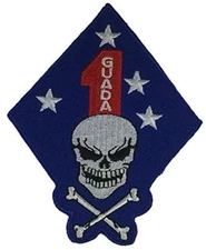 USMC 1ST FIRST MARINE DIVISION MARDIV WITH SKULL CROSSBONES PATCH GUADALCANAL