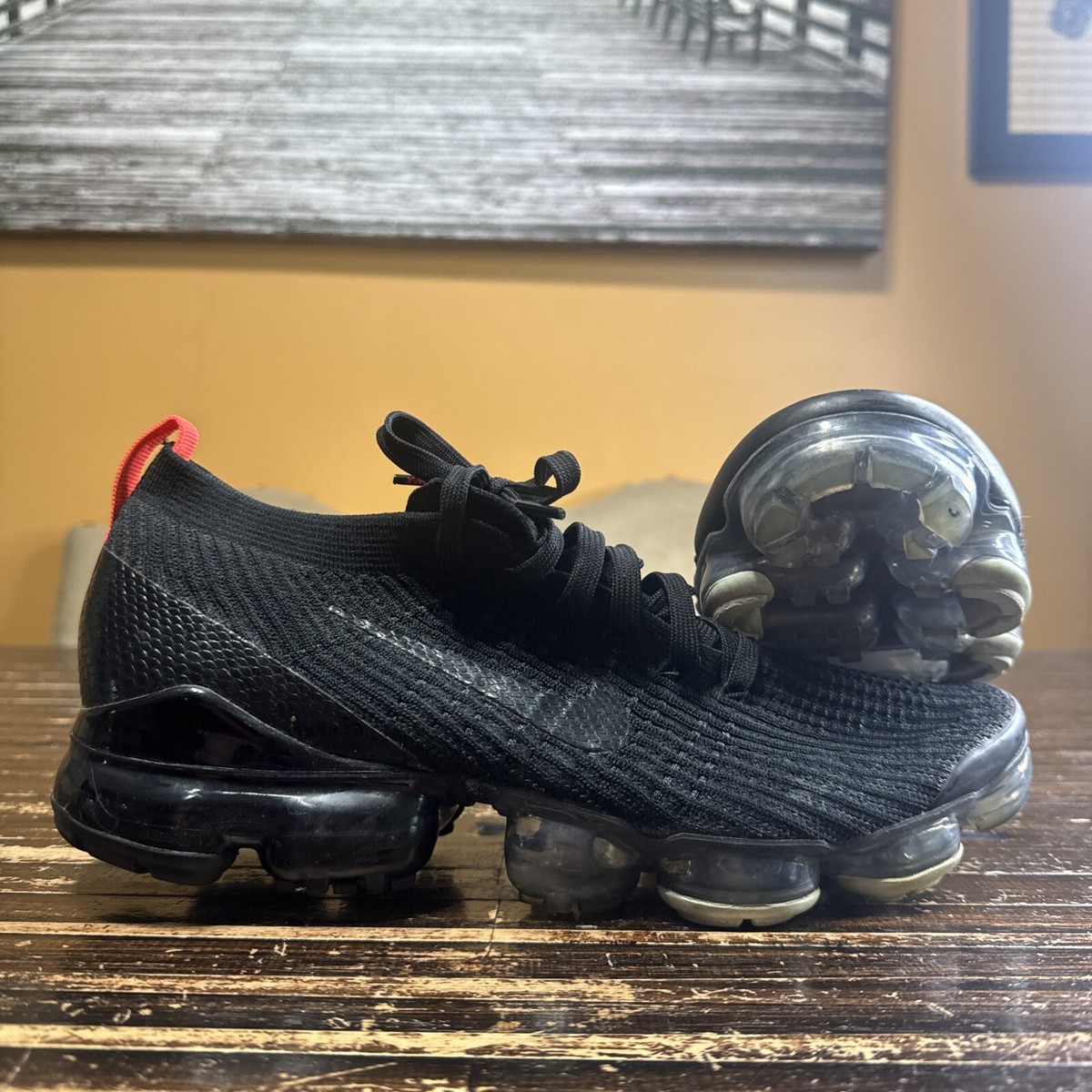 Nike Air Vapormax Flyknit 3 Snakeskin Black Crimson Red Mens 10