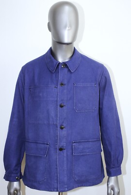 ジャケット・アウター 1950s french work jacket NAVY MILITARY French Army 1950s Blue Cotton Twill Work Chore Jacket Size M