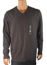 Alfani Mens Pullover Sweater New XL Brown Long Sleeves V- Neck Soft