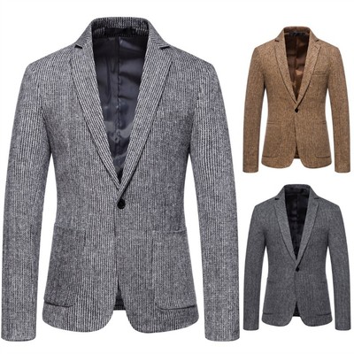 Men's Business Casual Work Blazer Jacket Slim Fit Button Suit Coat Outwear Tops