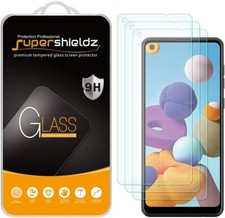  3-Pack Supershieldz Tempered Glass Screen Protector for Samsung Galaxy A21