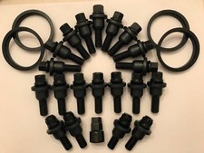 SCHWARZE ALU RADSCHRAUBEN BUND SICHERUNGSRINGE PASSEND FÜR RANGE ROVER FÜR VW AMAROK
