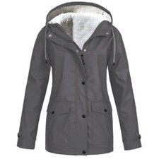 Women's Fleece Parka Hooded Jackets Ladies Winter Warm Coats Outwear Waterproof