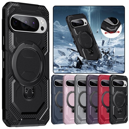 For Google Pixel 9 Pro XL/9Pro/9 Mag Safe Rotatable Ring Stand Shockproof Case - 第 1/50 張圖片