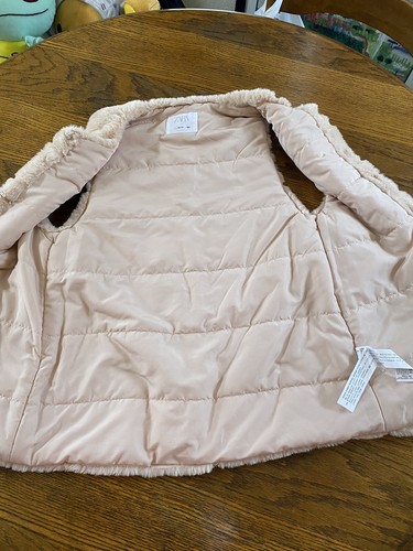 Zara Kids Girls Outerwear Collection Light Pink Faux Fur Vest Size 13/14 - Picture 3 of 4