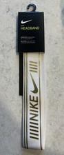 NWT Nike Pro Metallic Headband OSFA White/Gold