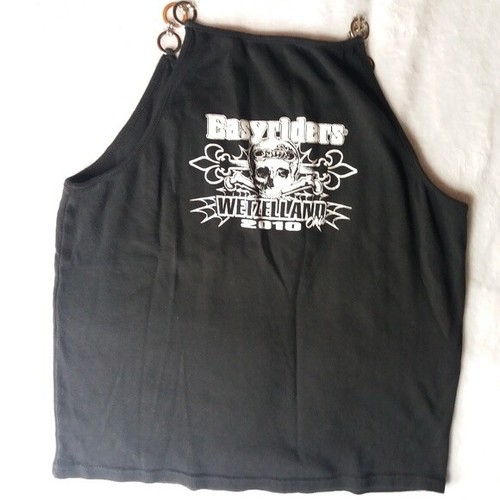 Easyriders Wetzelland 2010 3XL Lady Biker Black Tank Top With Chain Straps