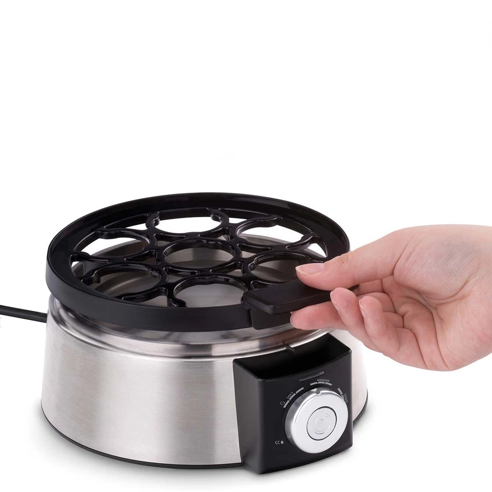 Eierkocher 7 Eier Edelstahl mit Messbecher Eipick Härtegrad einstellbar 435 Watt - Bild 4 von 4