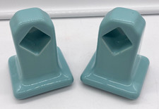 Vintage Ceramic Towel Bar Holders Bathroom Posts Brackets Turquoise Aqua Blue