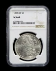 1898-O $1 Morgan Silver Dollar NGC MS 64