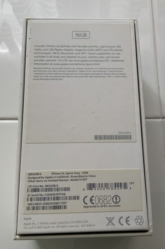 Apple iPhone 5s - 16GB - Space Grey (EE Or O2 Can’t Remember) A1457 Phone Only - Afbeelding 3 van 3