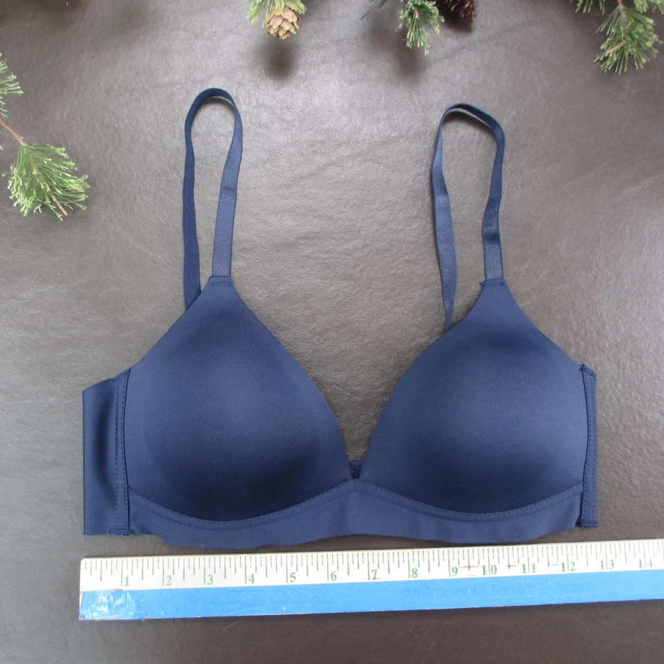 Sujetador Catherine Malandrino 34C Azul Acolchado Inalámbrico Cierre Ajustable Espalda Foto 2 de 4