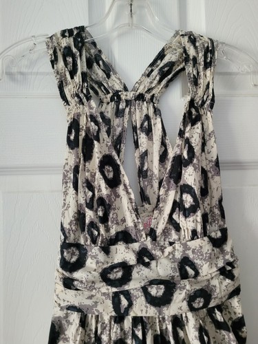 Vestido halter Anthropologie Plenty by Tracy Reese nuevo sin etiquetas talla 8 negro blanco - Imagen 2 de 6