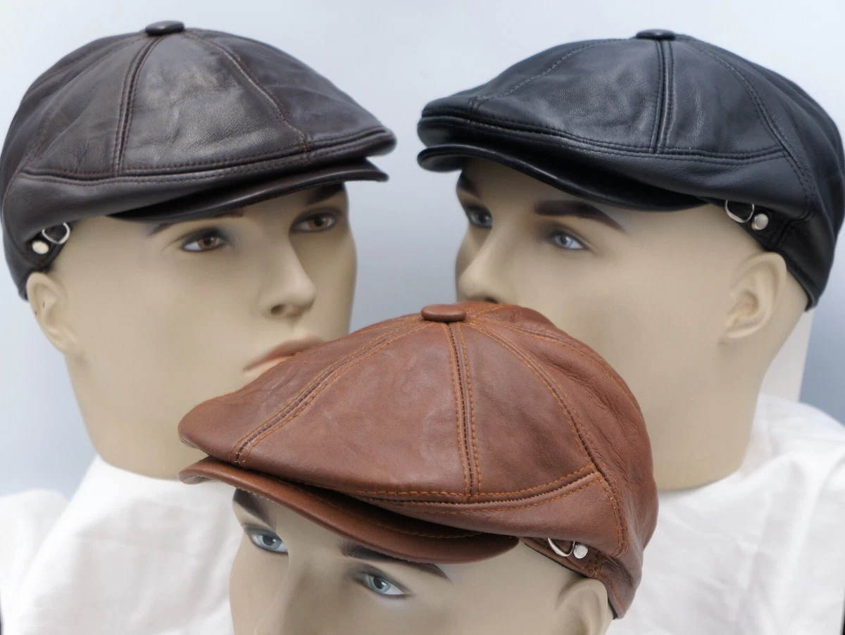 Leather Newsboy Caps for Men for sale | eBay