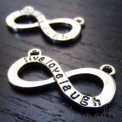 Live Love Laugh Infinity Symbol Connector Charm Pendants C5054 - 5, 10 Or 20PCs