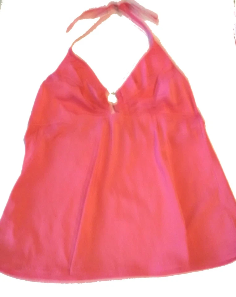 Traje de baño Tankini halter rosa coral metálico Venus con falda talla 16  Foto 3 de 4