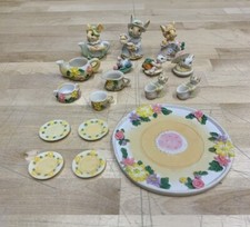 Vintage Interchange 17 Piece Miniature Tea Party Set Easter Garden Cottage Decor