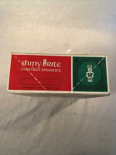 Vintage Shiny Brite Blue & Green & Silver Stenciled Glass Ornaments - Picture 4 of 14