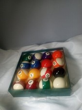 Vtg Billiard Balls In Box Unused Pool Standard Size Complete Set 16