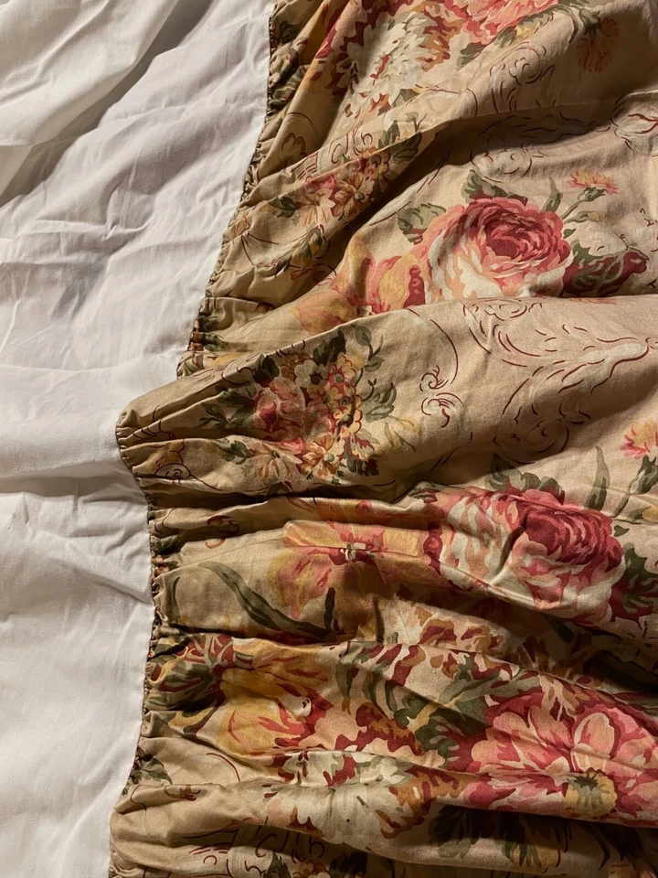 Ralph Lauren Guinevere King Bedskirt Dust Ruffle Egyptian Cotton Sateen Floralf - Image 3 of 4
