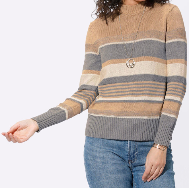 530233 Creation L by Witt Weiden Damen Pullover camel grau NEU Gr