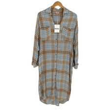 Show Me your MuMu Womens Leo Button Down Tunic Shirt Dress Multicolor XS NWT