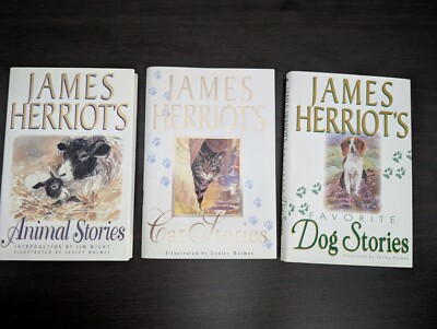 ANIMAL STORIES, CAT STORIES & FAVORITE DOG STORIES ~ JAMES HERRIOT 3 HC SET