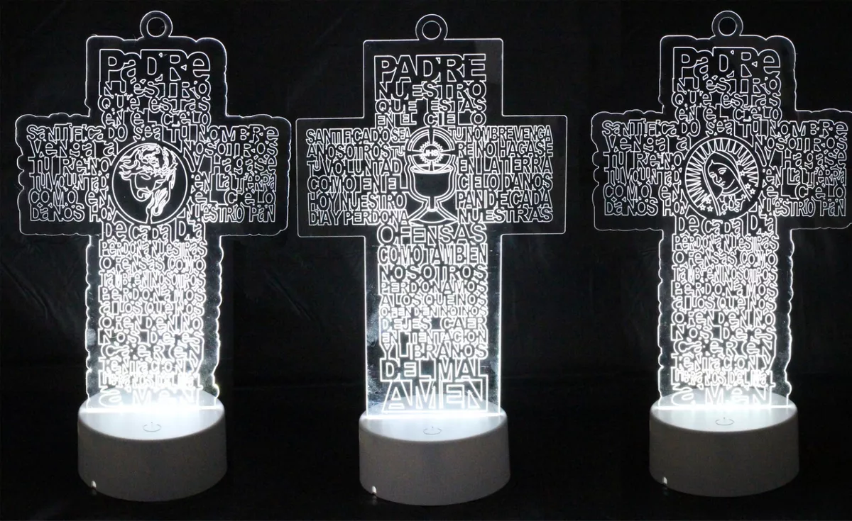 6 LED Multi Color Guardian Angel Boy Girl Stand Laser Cutout