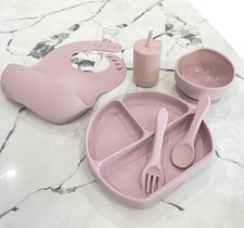 Silicone Baby Feeding Set Baby Dishes with Suction and Utensils