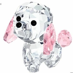 SWAROVSKI スワロフスキー プードル 犬 ドッグ クリスタル フィギュリン 置物【中古】 SWAROVSKI - 箱付き スワロフスキー クリスタル 犬 いぬ プードル