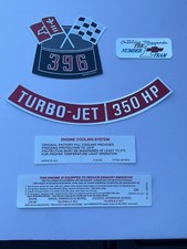 5 Decals Kit 69 Chevelle 396 350 Hp Decals Engine Air Cleaner Valve Covers New