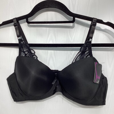 Sofra Bra Black Lace 40C Underwire  Lace Side Stays NWT