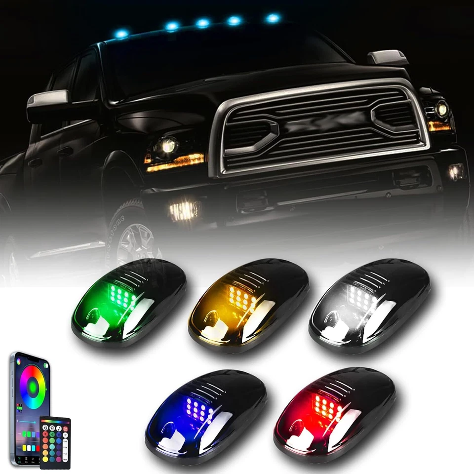 Luz de circulación 5xLED RGB Cabina Techo Marcador Para Dodge Ram 1500 2500 3500 Pickup Ford Foto 3 de 4