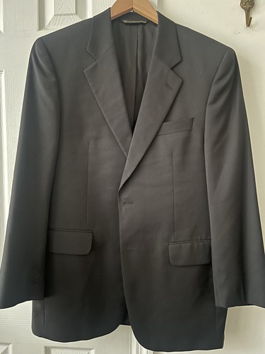 Jack Victor Men's Size 40R Super 110's Italian Wool 2-Button Blazer Jacket Black - Picture 10 of 10