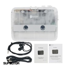 TON007T Portable Bluetooth Cassette Player Walkman FM Radio Transparent