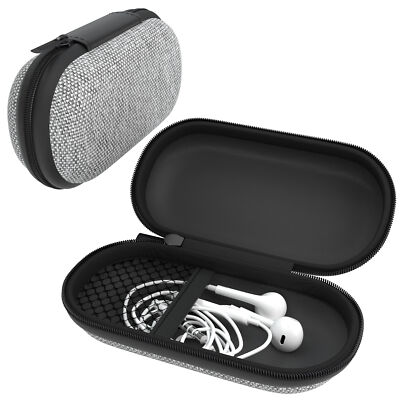 Kopfhrer Tasche Case Schutzhlle Aufbewahrung Kleinteile Netzfach Oval  Grau | eBay.de