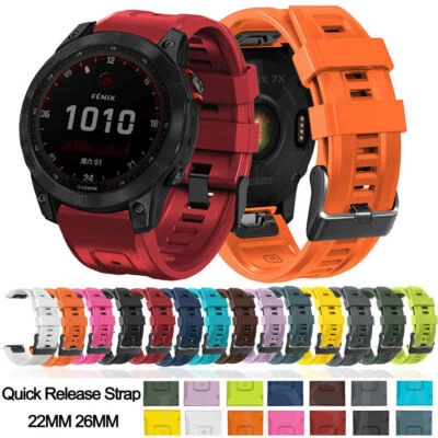 Quick Fit Silikon Armband für Garmin Fenix 7 7X 6 6X Pro 5 5X Plus 3 HR Epix 965 - Bild 1 von 4