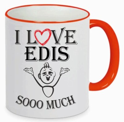 Kaffetasse I Love Edis so Much Kaffee Becher Tasse Liebe Rot 111268