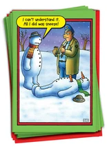 36 Funny Bulk Merry Christmas Cards (1 Design, 36 Each) - Snowman Sneeze