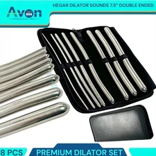 NEW 8 HEGAR DILATOR SOUNDS SET 7.5"GYNO SURGICAL INSTRUMENTS  ( PREMIUM GRADE )