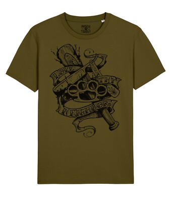 Liebe deine Nachbarn Tattoo Love Thy Neighbor Hooligans T-Shirt Unisex