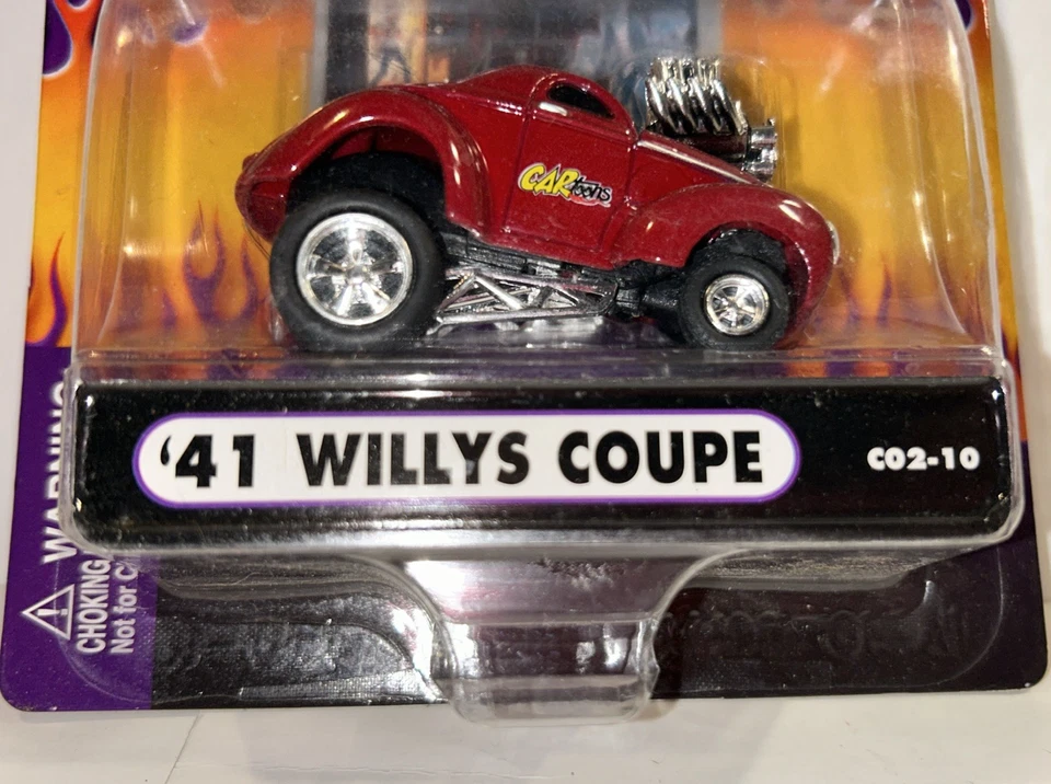 * 1:64 DieCast New Muscle Machines CARtoons Red Jeep ‘41 Willys Coupe #C02-10 - Image 4 of 4