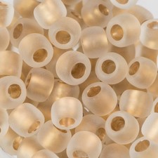 6/0 TOHO ROUND Gold Lined Frosted Crystal Seed Bead 8g
