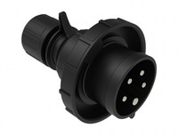 Cee Stecker 16A/400V 5-Polig Schwarz 6H IP67 3P + E + N Drehstrom Starkstrom